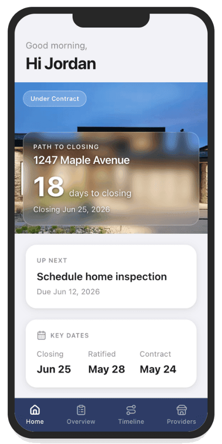 Client portal home dashboard